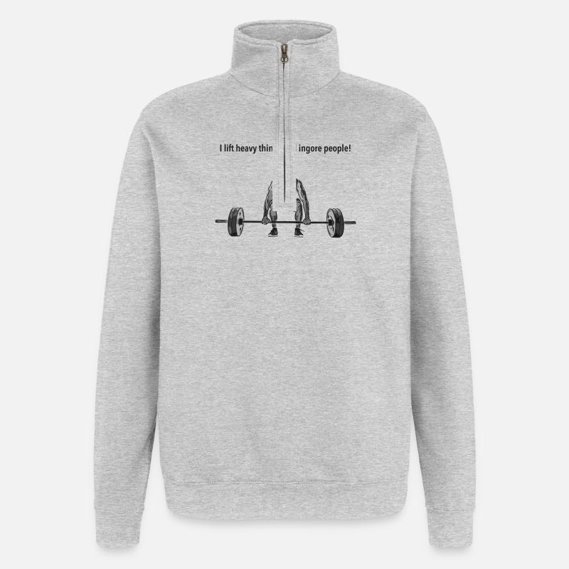 Vectorization_36 - Quarter-Zip-Sweatshirt - Grau meliert
