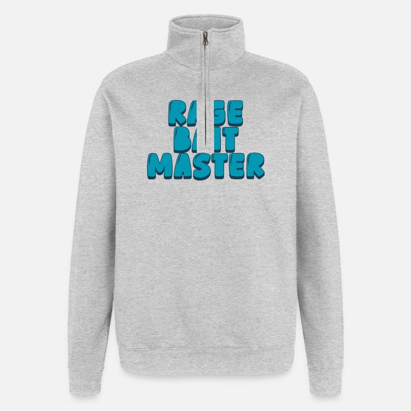 rage bait master - Quarter-Zip Sweatshirt - heather grey