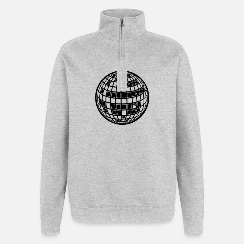 Boule disco - Sweat à zip 1/4 - gris chiné