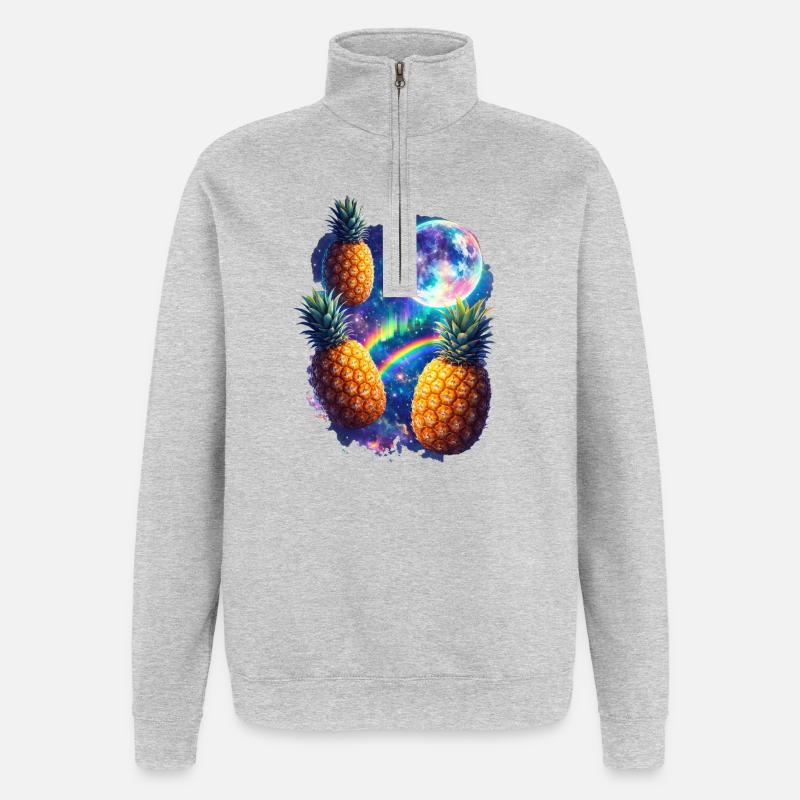 Kosmische Ananas All - Quarter-Zip-Sweatshirt - Grau meliert