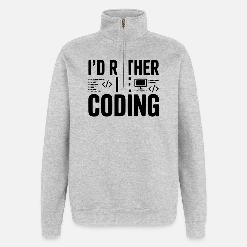 I'd Rather Be Coding - Quarter-Zip Sweatshirt - heather grey