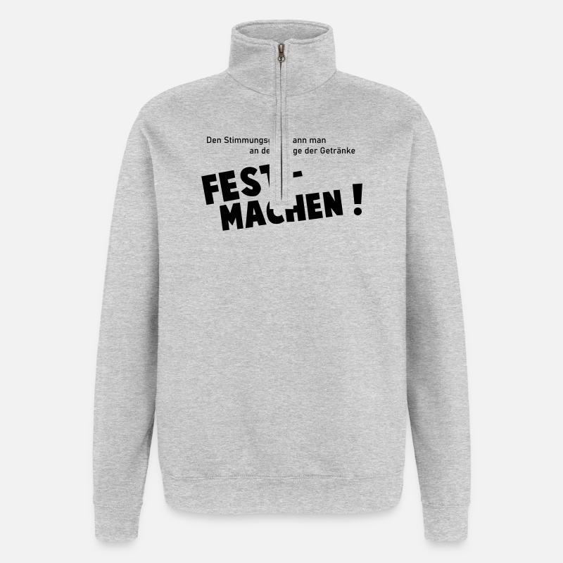 FEST MACHEN - Quarter-Zip-Sweatshirt - Grau meliert