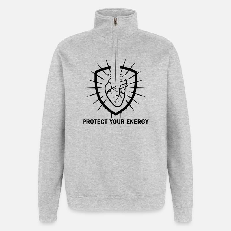 Strong Protect Your Energy Shield - Quarter-Zip Sweatshirt - heather grey