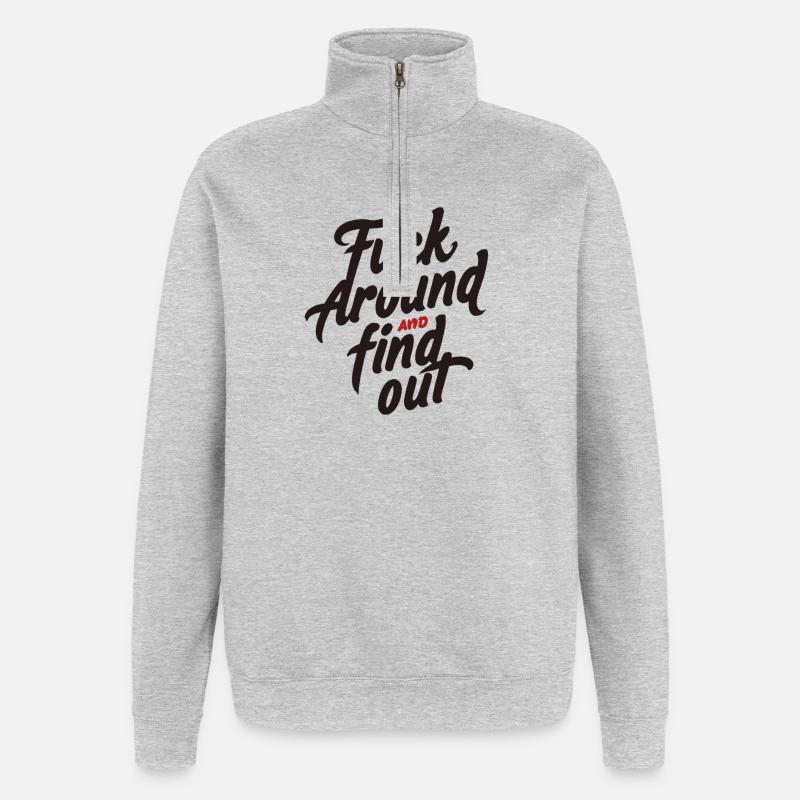 FaFo SORT - Sweatshirt med 1/4 lynlås - grå meleret