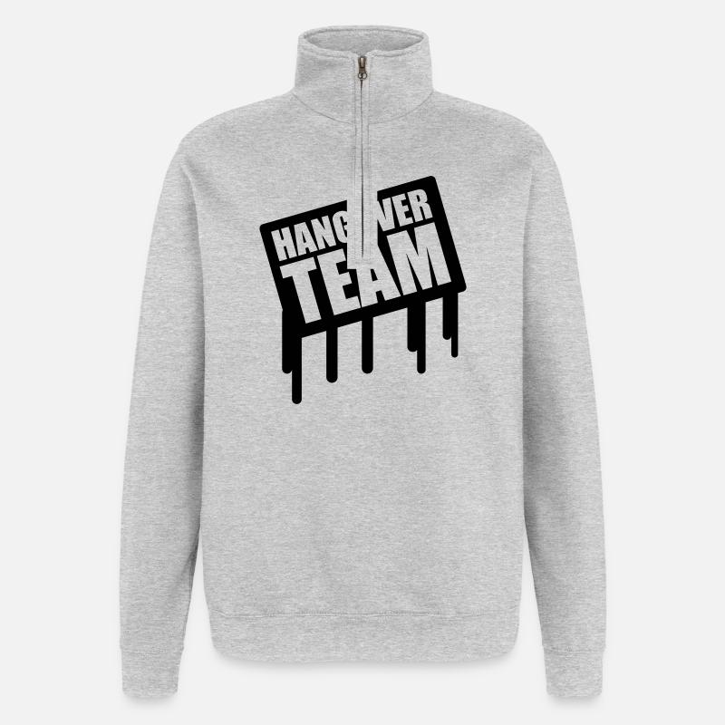 L’équipe de la gueule de bois - Sweat à zip 1/4 - gris chiné