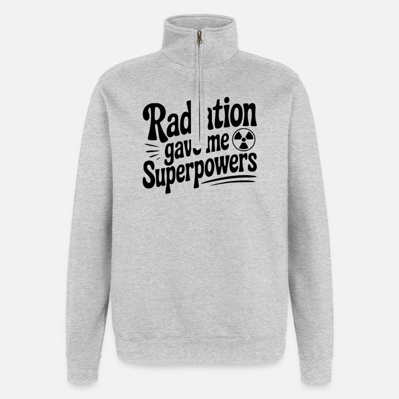 Radiation Gave Me Superpowers - Quarter-Zip Sweatshirt - heather grey