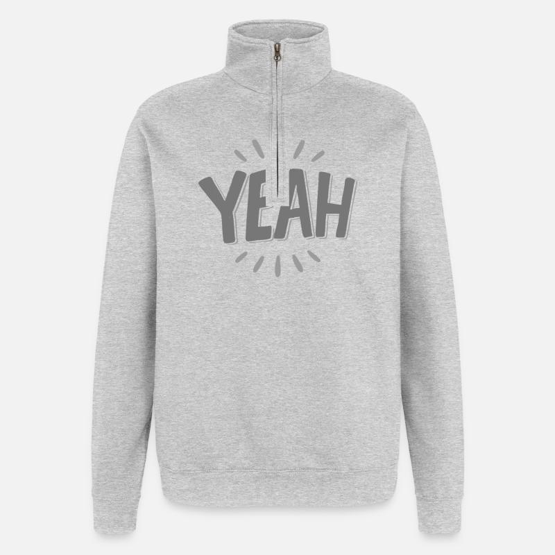 Yeah Jubelstrahl Design - Sweat à zip 1/4 - gris chiné