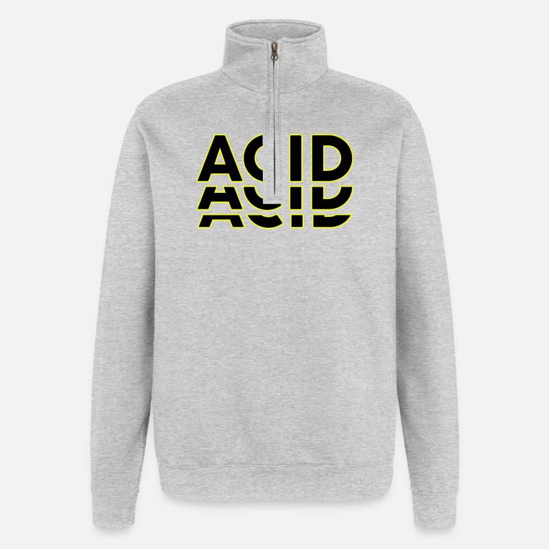 Acid Techno Amelie Hard Dark Beats - Sweat à zip 1/4 - gris chiné
