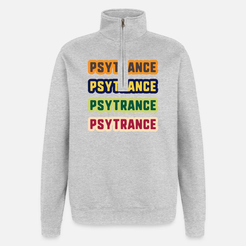 Psytrance-Farbstack - Quarter-Zip-Sweatshirt - Grau meliert
