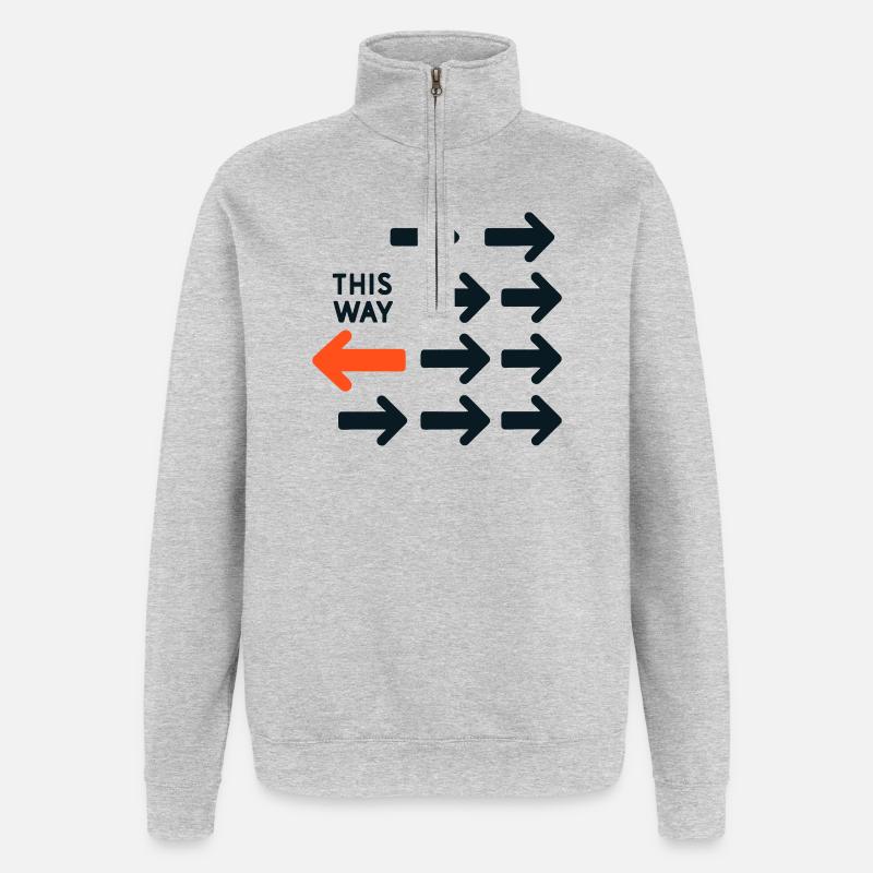Inverted Arrow Against Current Design This Way Tot - Quarter-Zip Sweatshirt - heather grey