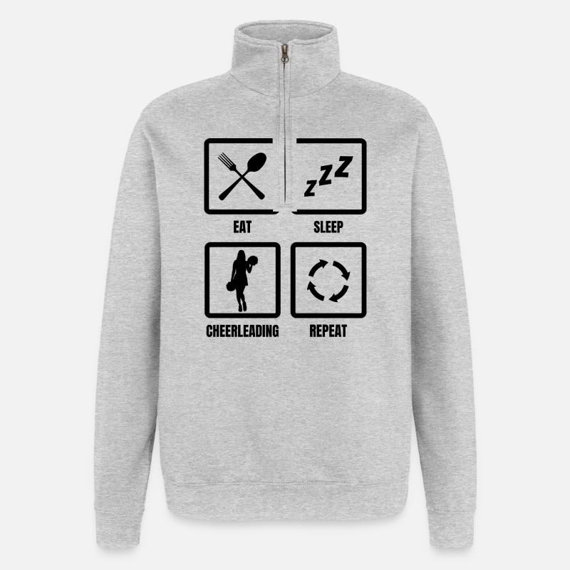 Numéro de cheerleading - Sweat à zip 1/4 - gris chiné