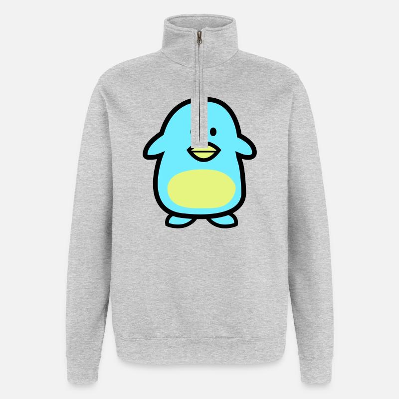 Penguin Comic - Quarter-Zip Sweatshirt - heather grey