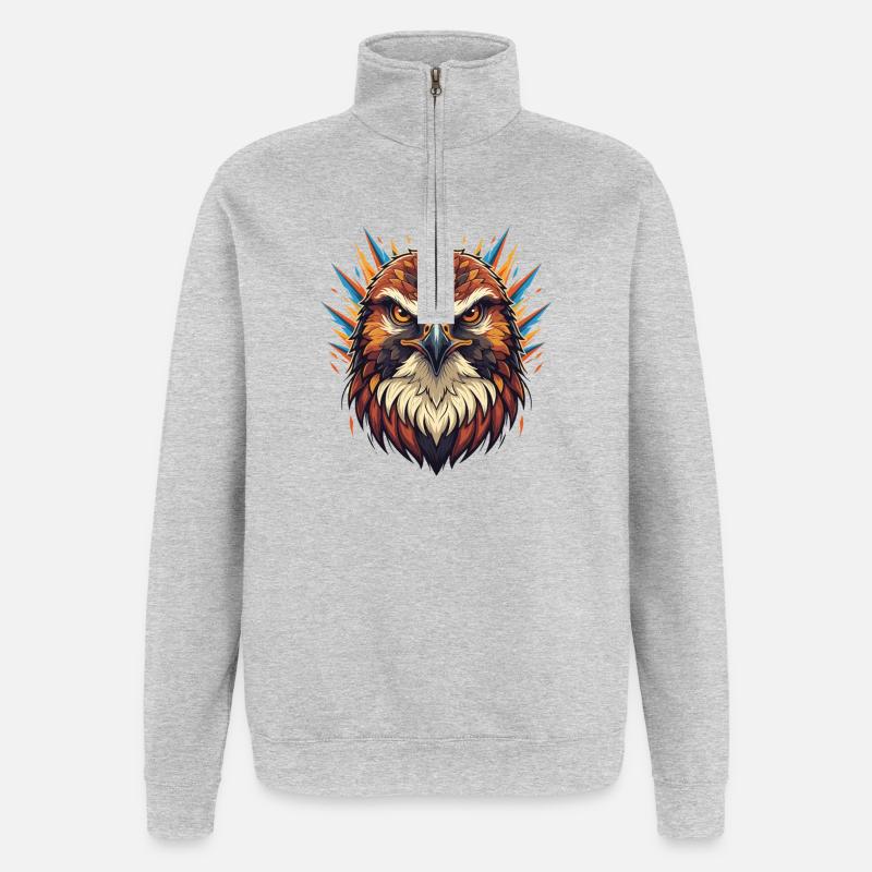 Griffe de Feu de l’Aigle Impérial - Sweat à zip 1/4 - gris chiné