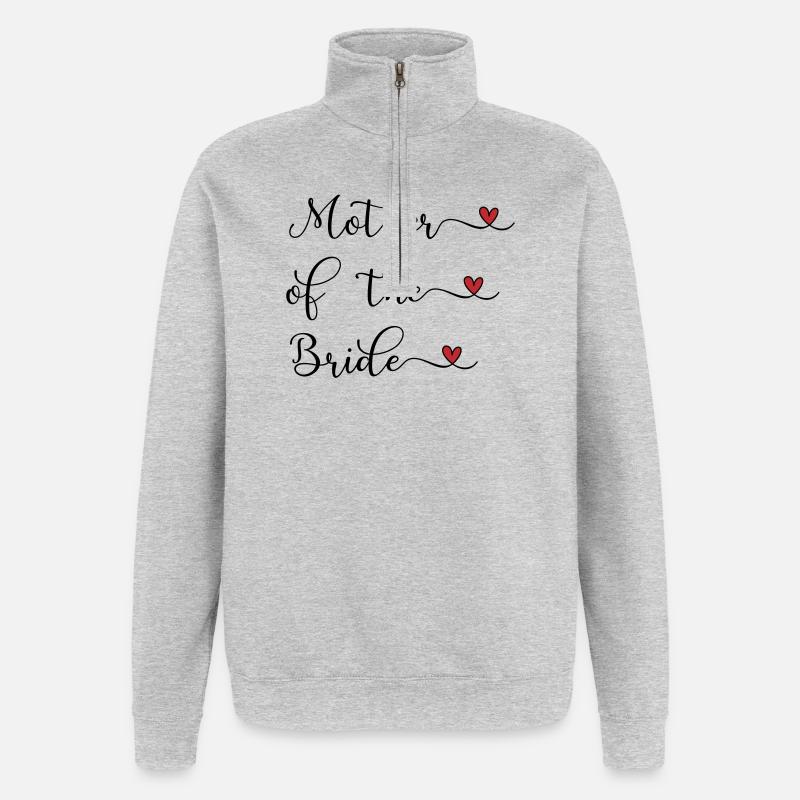 Mutter der Braut - Quarter-Zip-Sweatshirt - Grau meliert
