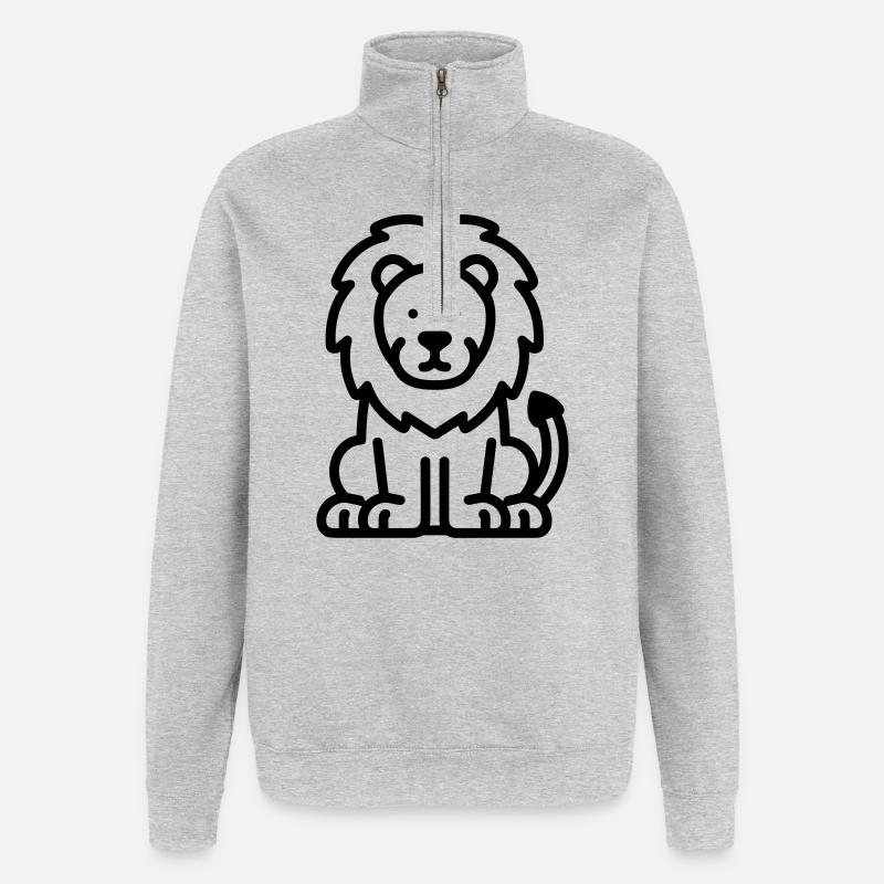 lion - Quarter-Zip Sweatshirt - heather grey