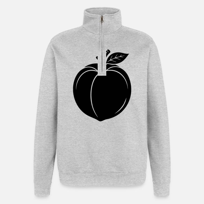 Silhouette du Fruit de la Pêche - Sweat à zip 1/4 - gris chiné