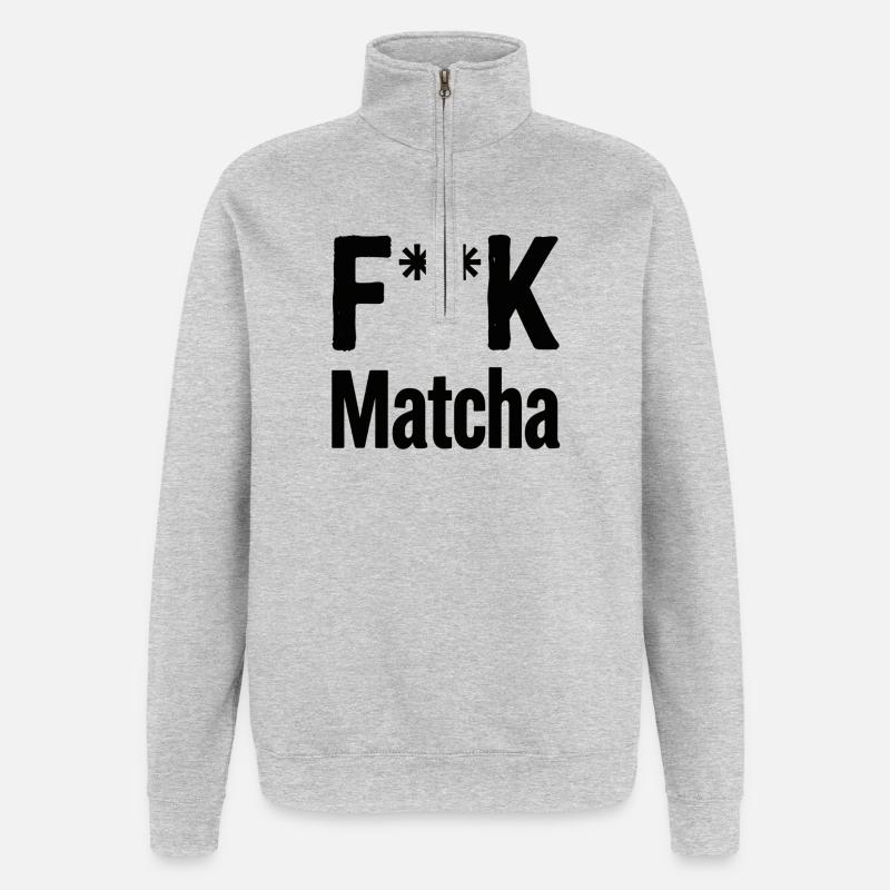 Attitude de matcha de - Sweat à zip 1/4 - gris chiné