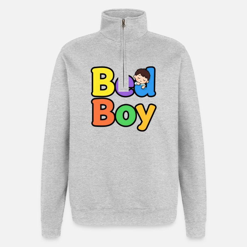 Be a Boy Multicolor - Quarter-Zip-Sweatshirt - Grau meliert