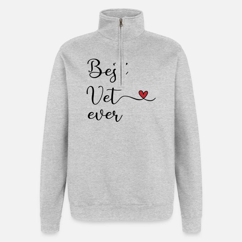 Tierarzt - Quarter-Zip-Sweatshirt - Grau meliert