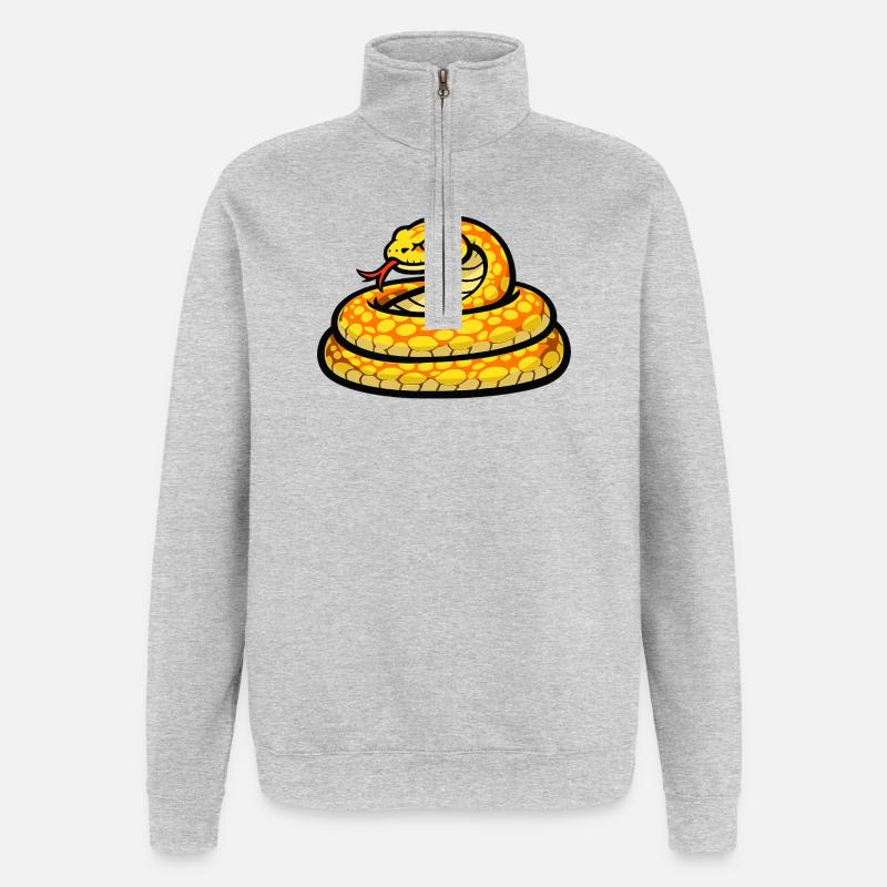 Sunny Snake Neon Pattern - Quarter-Zip Sweatshirt - heather grey