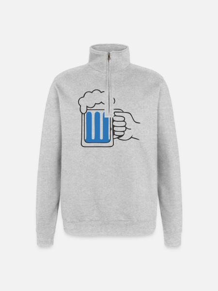 Hand holding beer mug Cheers - Quarter-Zip Sweatshirt - heather grey