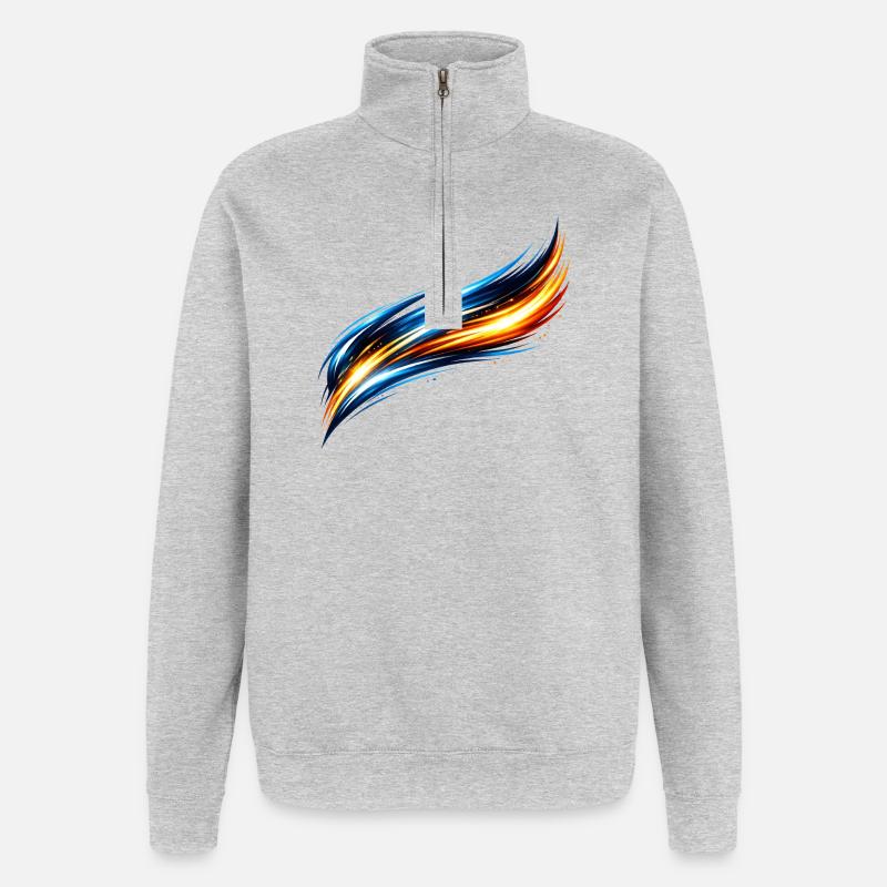 Sportliches Trikot Design Dynamischer Effekt - Quarter-Zip-Sweatshirt - Grau meliert