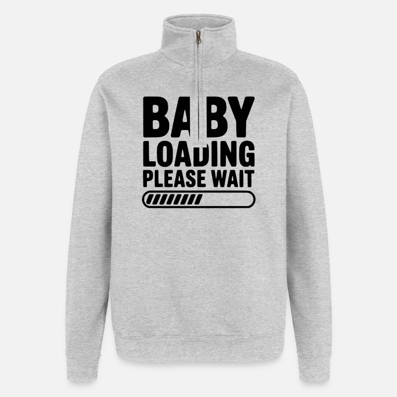 Baby Loading Please Wait - Quarter-Zip Sweatshirt - heather grey