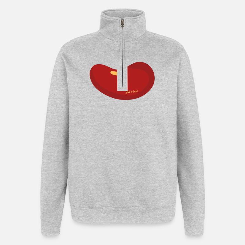 Nur eine Bohne - Quarter-Zip-Sweatshirt - Grau meliert