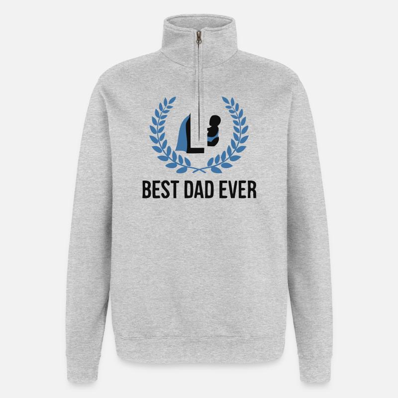 Stolzer Best Dad Ever Papa - Quarter-Zip-Sweatshirt - Grau meliert