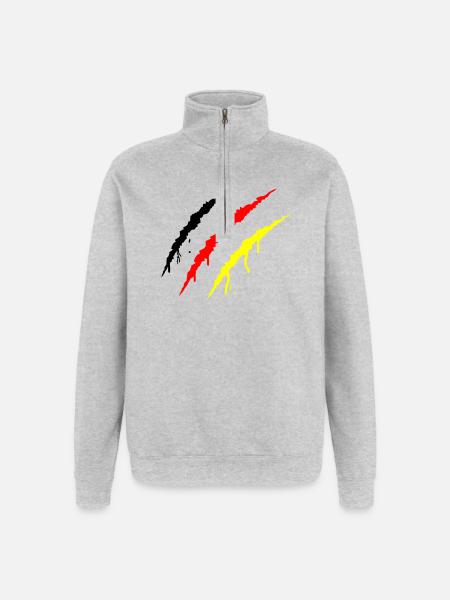 krallen_deutschland - Quarter-Zip Sweatshirt - heather grey