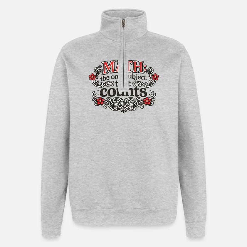 Math Counts: Ornate Quote Tee - Quarter-Zip-Sweatshirt - Grau meliert