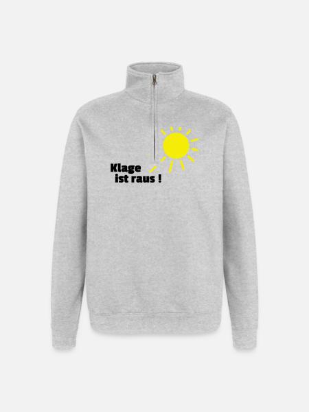Klage ist raus Sonne - Quarter-Zip-Sweatshirt - Grau meliert