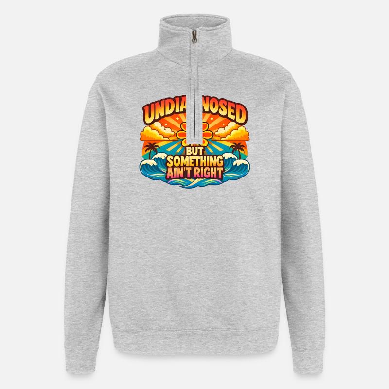 Not diagnosed, but something is wrong - Quarter-Zip Sweatshirt - heather grey