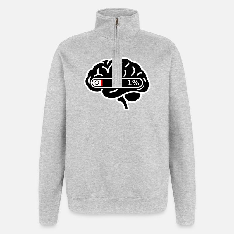 Brain_Loading_1 _Digital_Burnout - Quarter-Zip Sweatshirt - heather grey