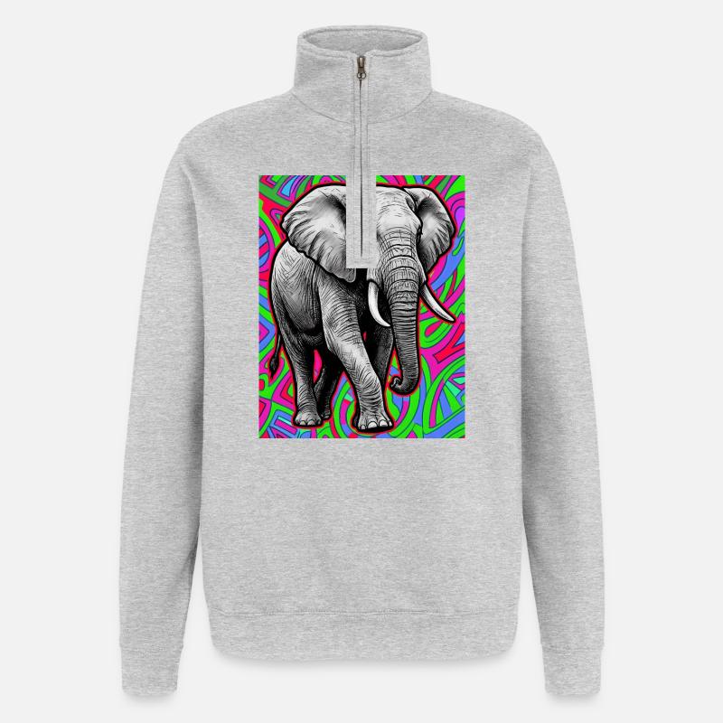 elephant - Quarter-Zip Sweatshirt - heather grey