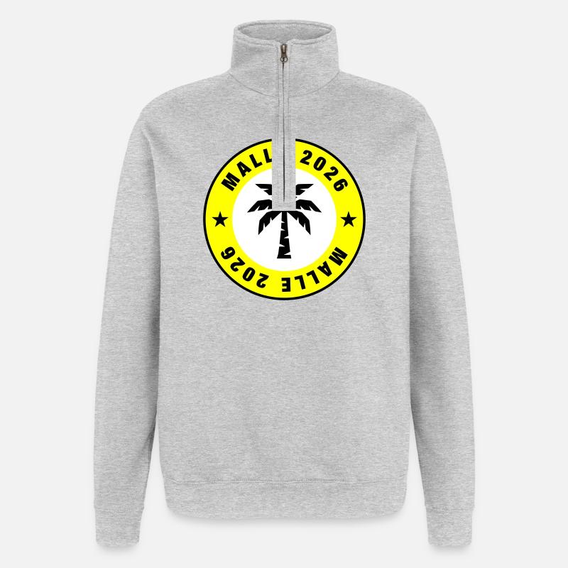 Cercle de palmiers Malle 2026 - Sweat à zip 1/4 - gris chiné