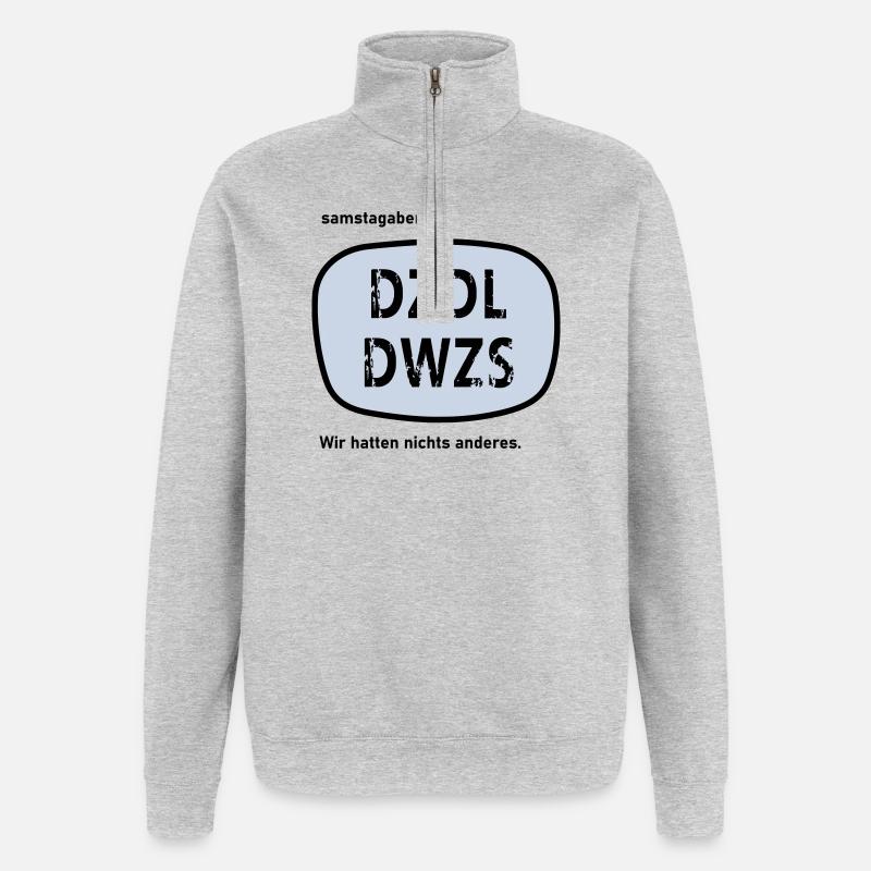 Fernsehunterhaltung meiner Jugend - Quarter-Zip-Sweatshirt - Grau meliert