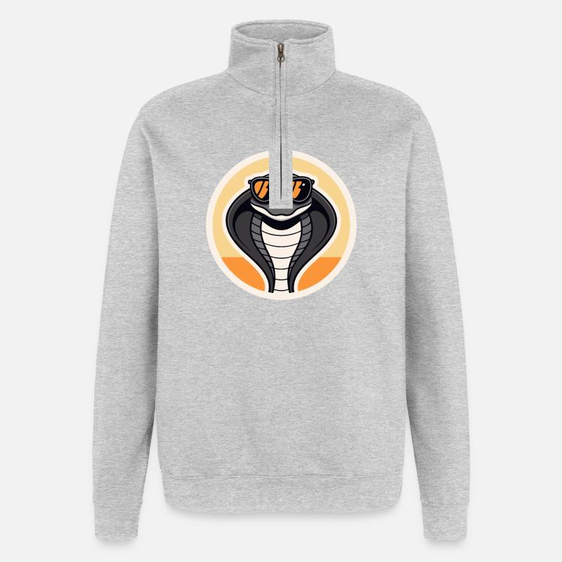 Cobra Soleil Retro - Sweat à zip 1/4 - gris chiné