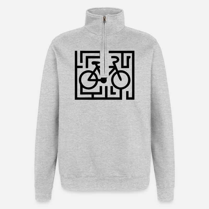 Puzzles difficiles dans le labyrinthe vélo - Sweat à zip 1/4 - gris chiné