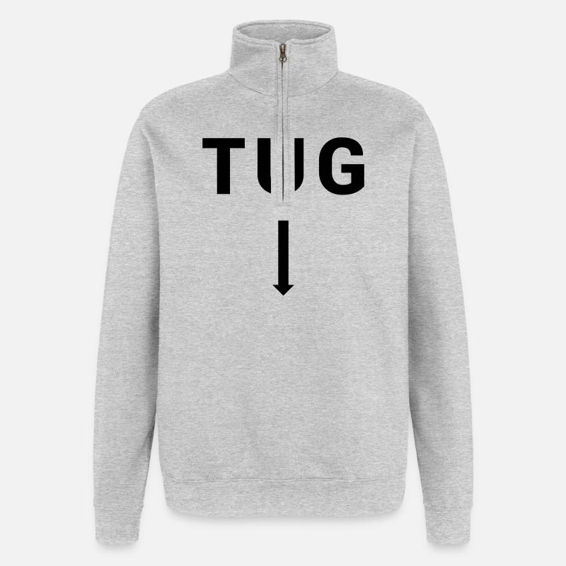 TUG Tugboat - Seafaring Sailing Ship Captain - Quarter-Zip Sweatshirt - heather grey