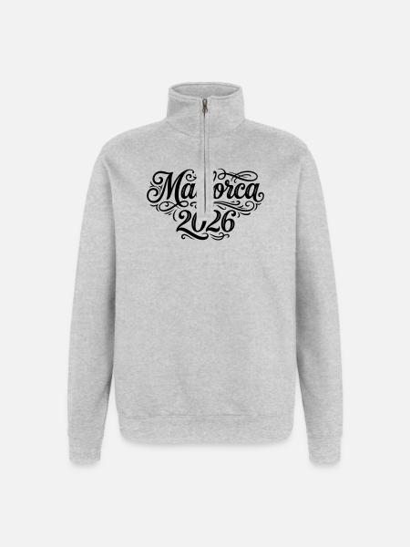 Mallorca 2026 Palme - Quarter-Zip-Sweatshirt - Grau meliert