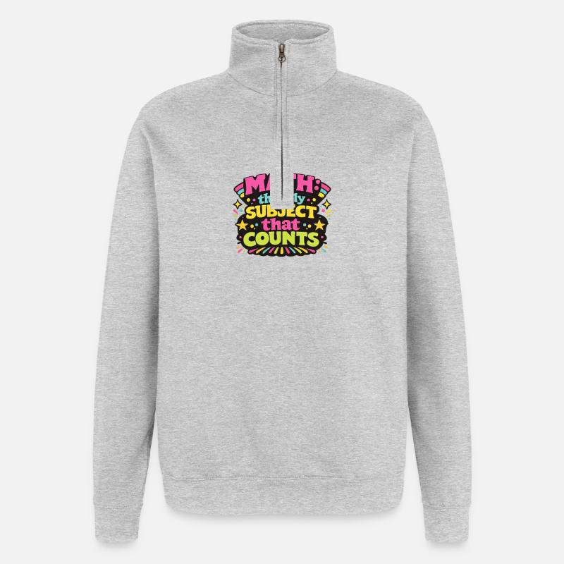 Math Counts: Vibrant Retro Design - Quarter-Zip Sweatshirt - heather grey