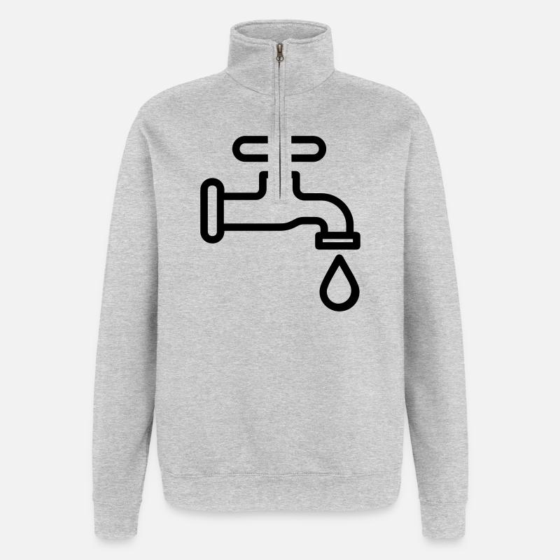 robinet - Sweat à zip 1/4 - gris chiné