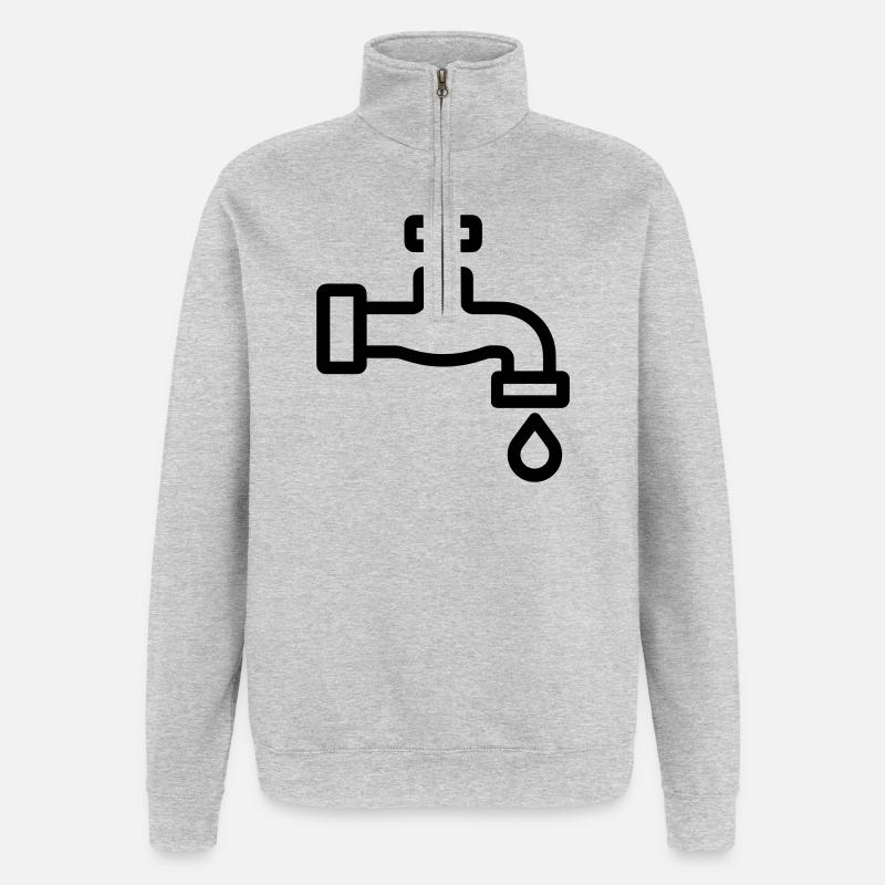 robinet - Sweat à zip 1/4 - gris chiné