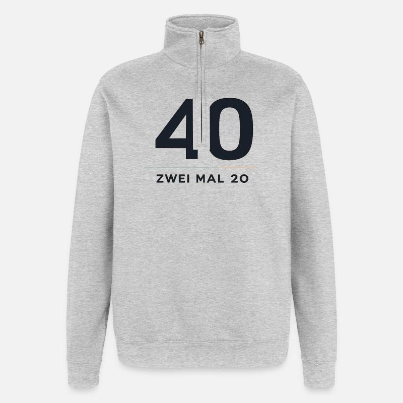 40 ans de conception Twice 20 - Sweat à zip 1/4 - gris chiné