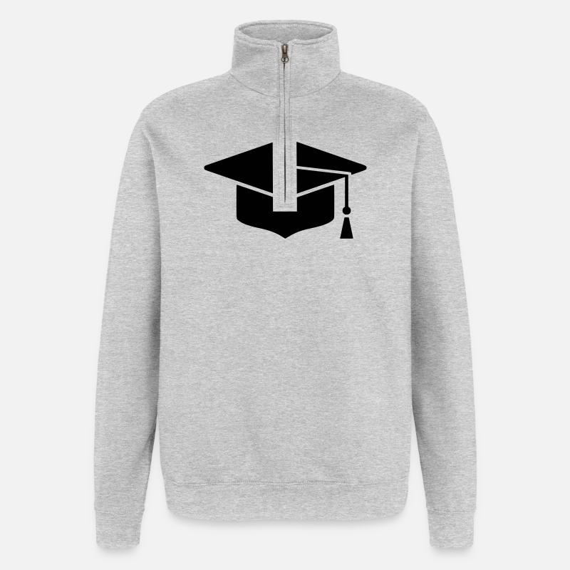 PhD Hat Graduation Icon - Quarter-Zip Sweatshirt - heather grey