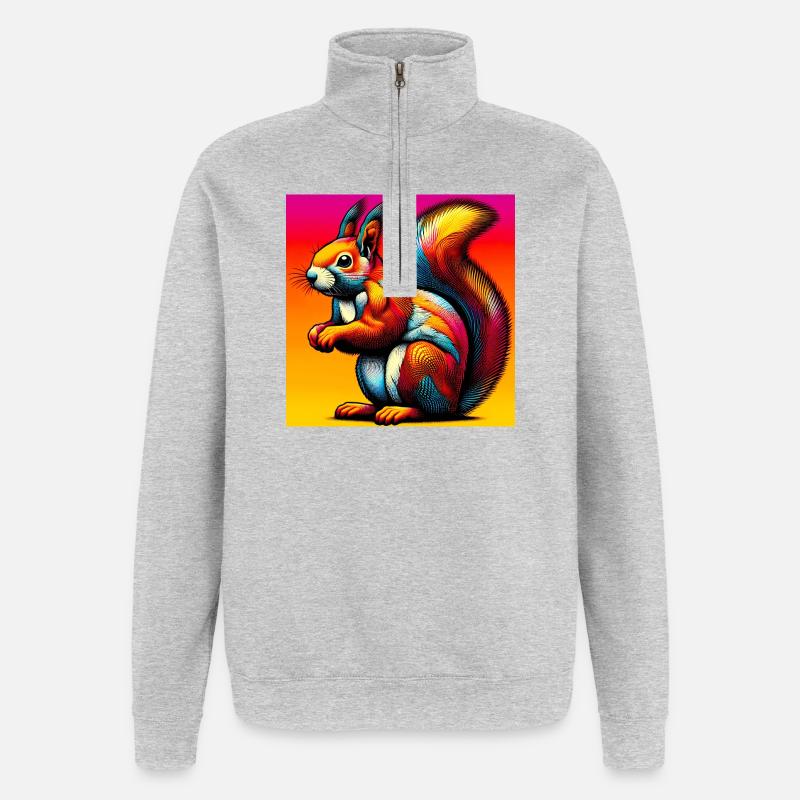 squirrel - Quarter-Zip Sweatshirt - heather grey