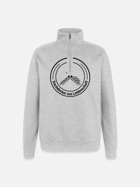 Dachdecker Leidenschaft Badge - Quarter-Zip-Sweatshirt - Grau meliert