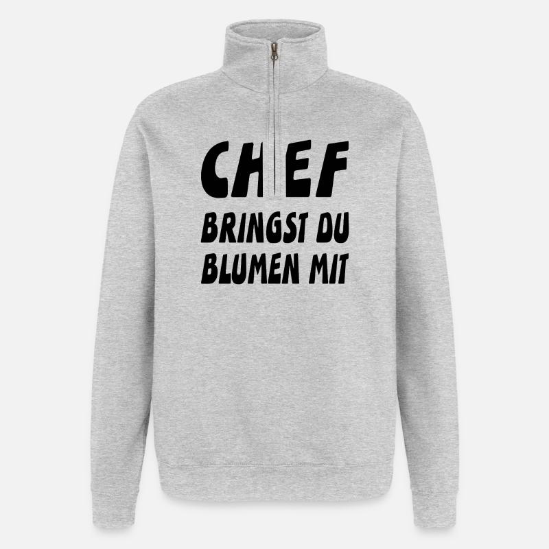 Chef - Quarter-Zip-Sweatshirt - Grau meliert