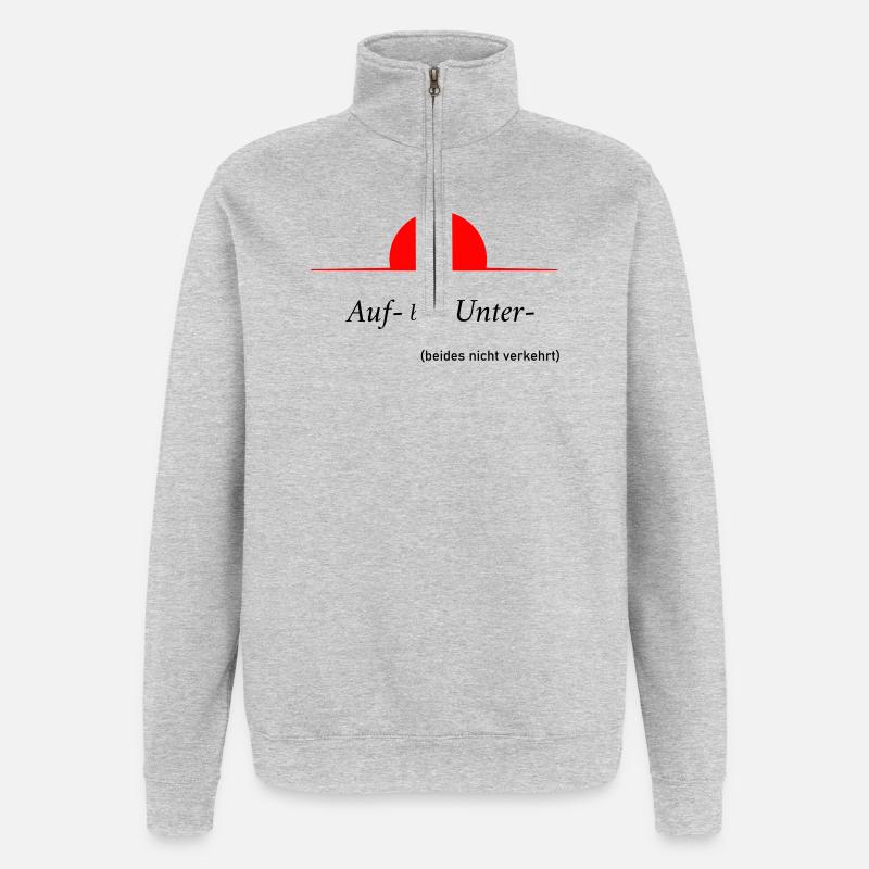 Auf oder Unter - Quarter-Zip-Sweatshirt - Grau meliert